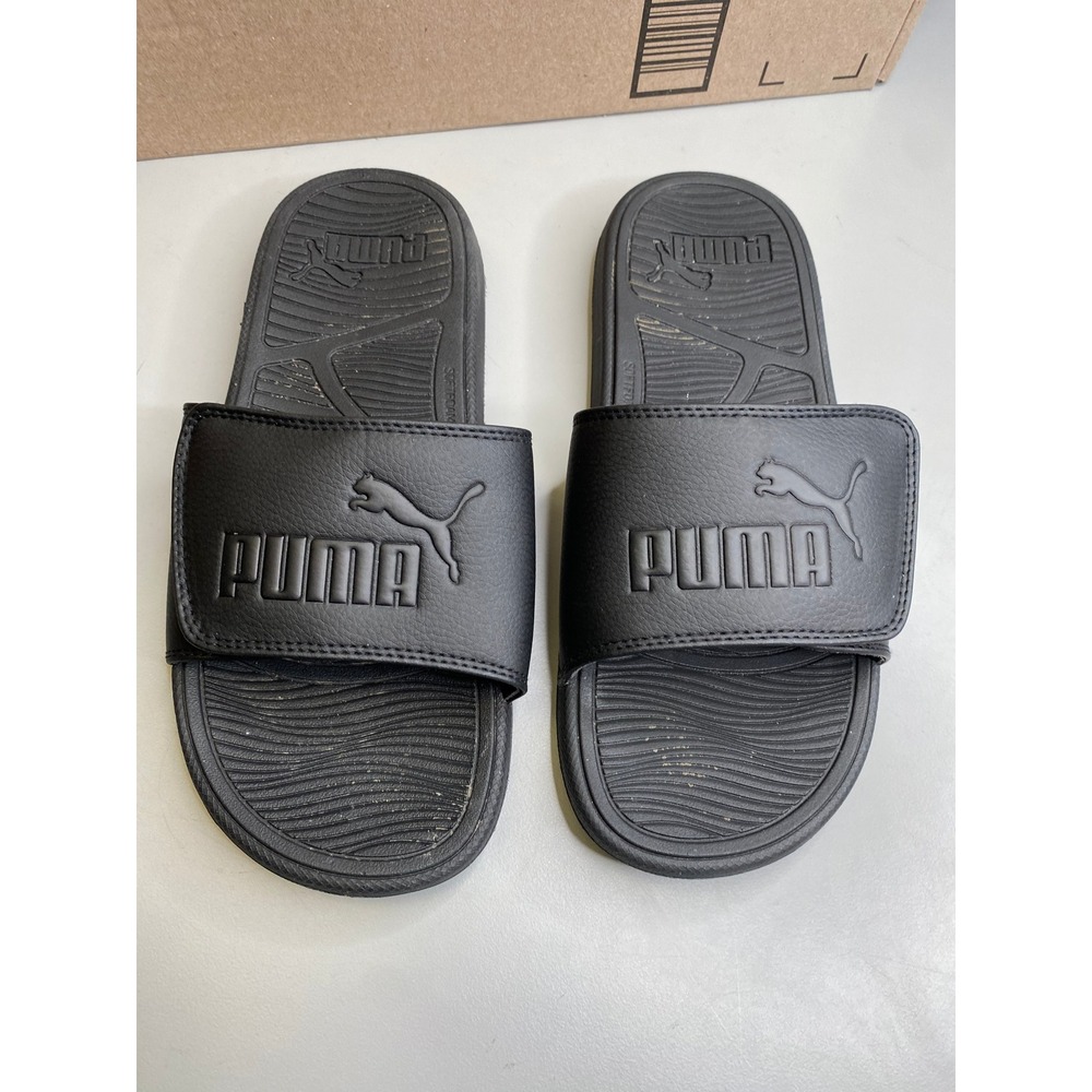 Puma Cool Cat V Black Adjustable Slide Sandals Mens 8